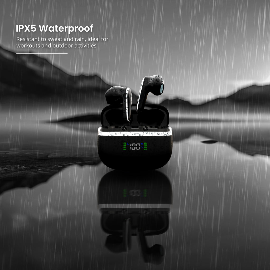 Sonic Beats – 50-Hour HD Wireless Earbuds with BT 5.3, Noise Reduction & IPX5 Water Resistance.