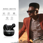 Sonic Beats – 50-Hour HD Wireless Earbuds with BT 5.3, Noise Reduction & IPX5 Water Resistance.