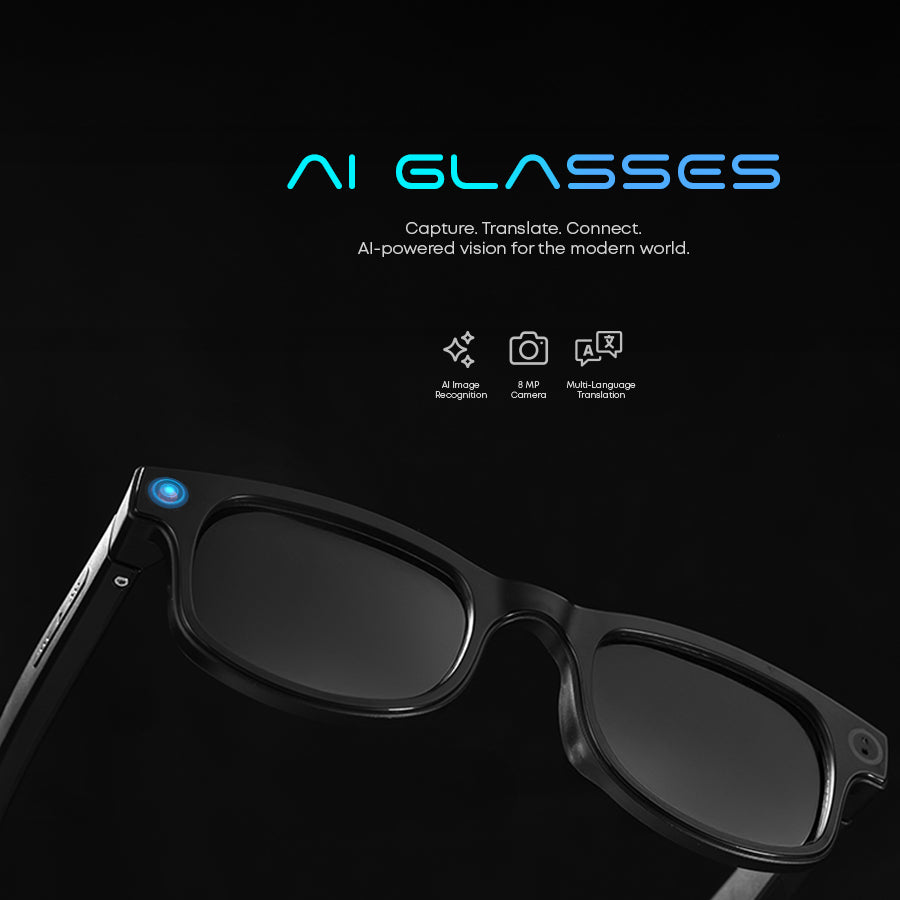 Osmart AI Glasses - 8MP Camera, 1200p 30fps Video Recording, Wi-Fi
