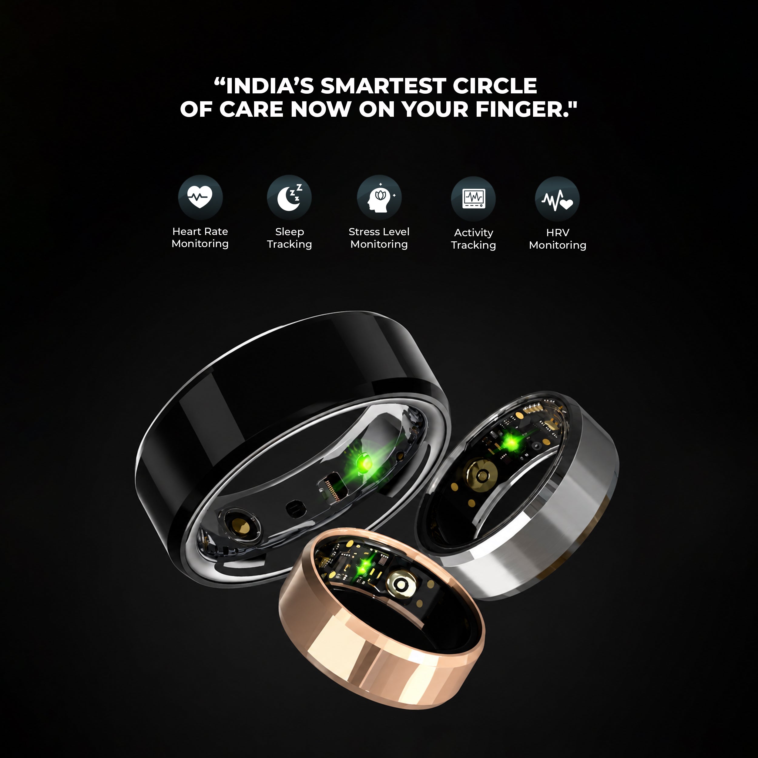 Smart Ring Reborn 2.0 - Next-Gen SpO2, Heart Rate & HRV Precision + Predictive Cycle Insights