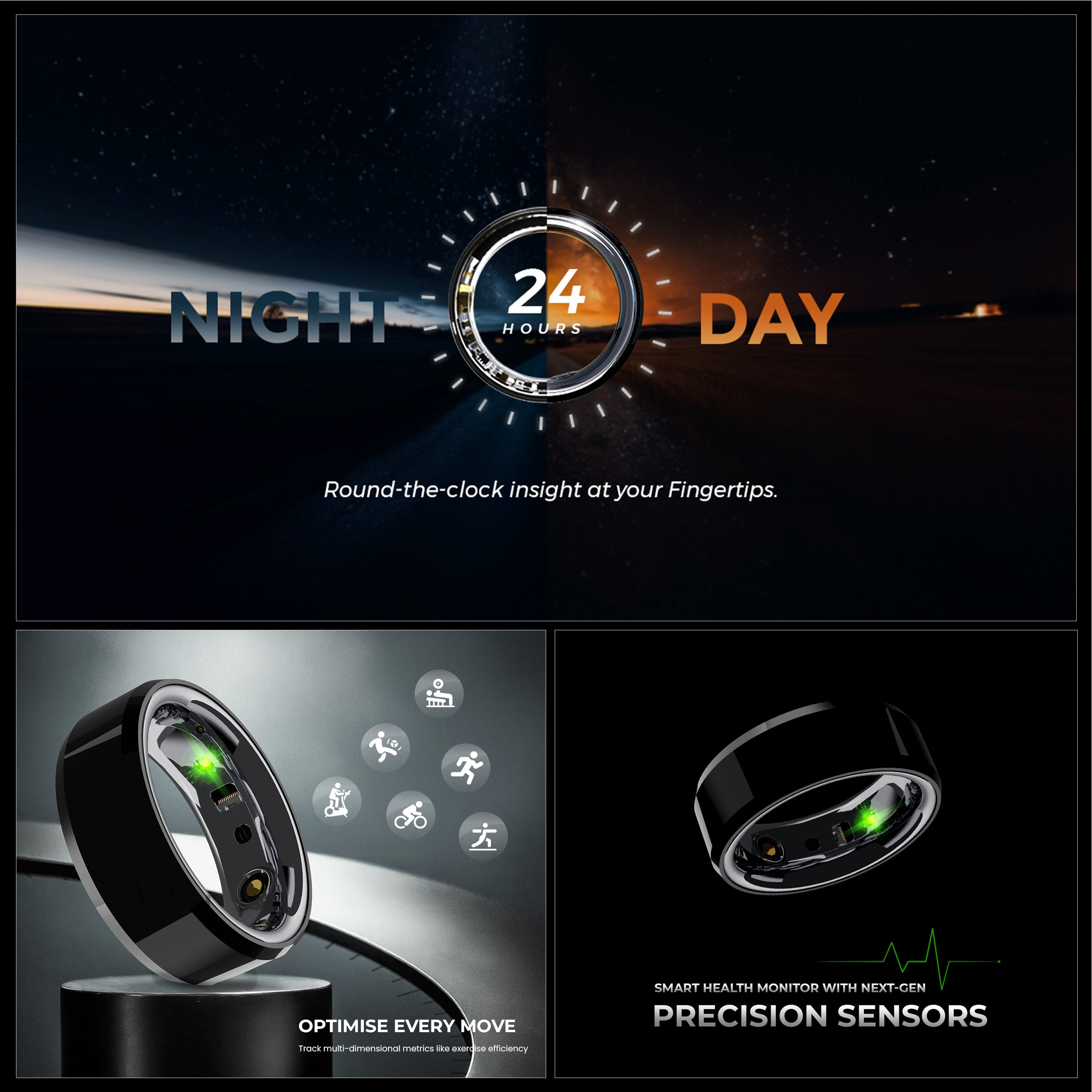 Smart Ring Reborn 2.0 - Next-Gen SpO2, Heart Rate & HRV Precision + Predictive Cycle Insights