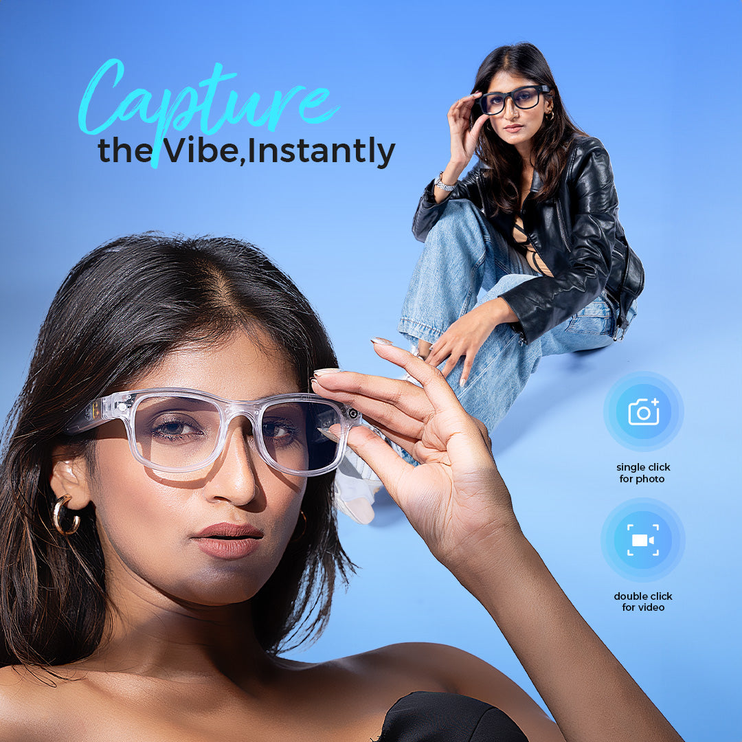Osmart AI Glasses - 8MP Camera, 1200p 30fps Video Recording, Wi-Fi