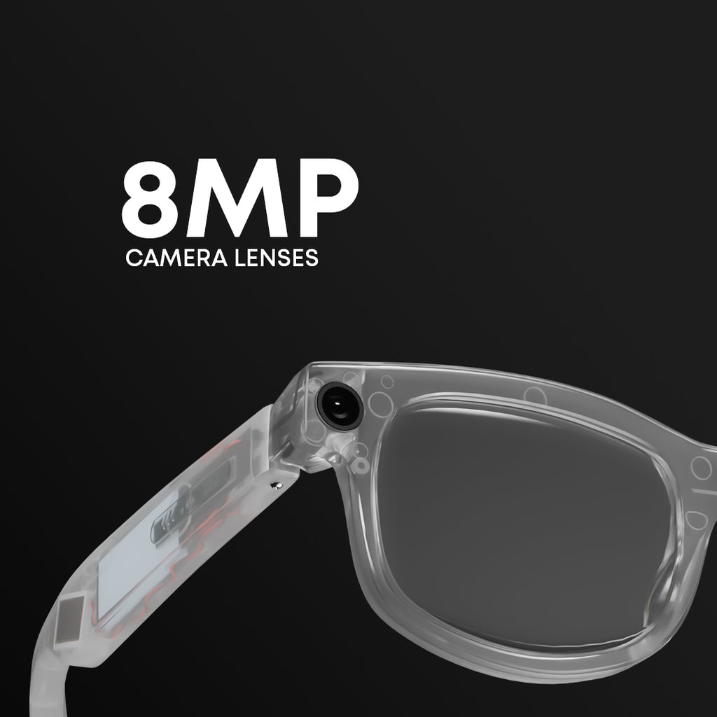 Osmart AI Glasses - 8MP Camera, 1200p 30fps Video Recording, Wi-Fi