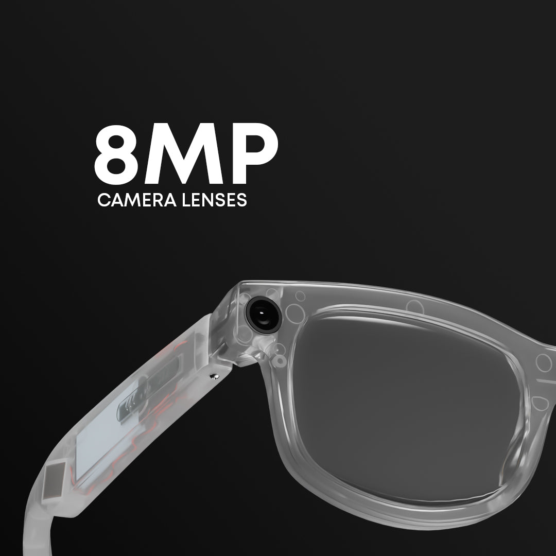 Osmart AI Glasses - 8MP Camera, 1200p 30fps Video Recording, Wi-Fi