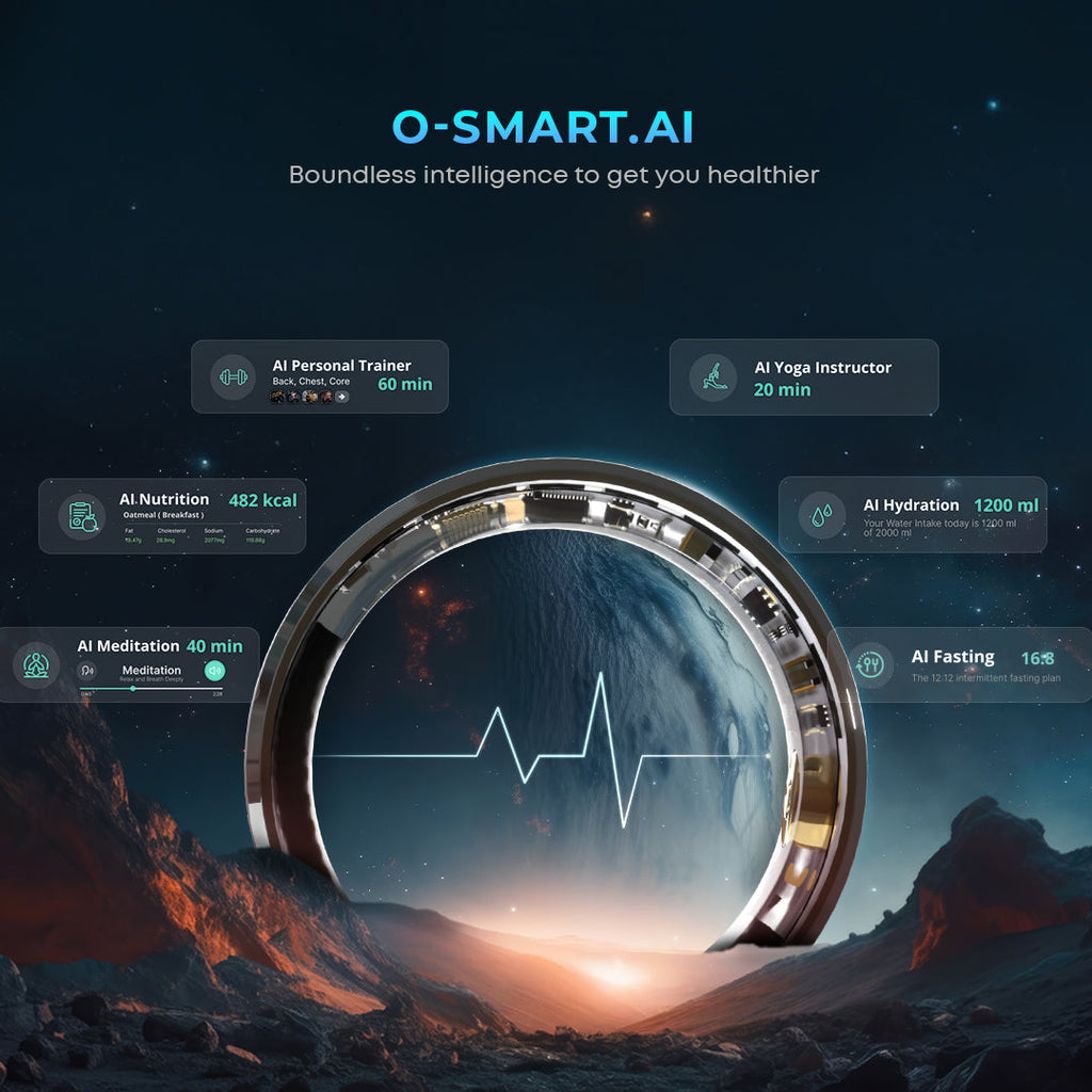 Osmart Smart Ring – Advanced SpO2, Heart Rate & HRV Monitoring + Cycle Prediction