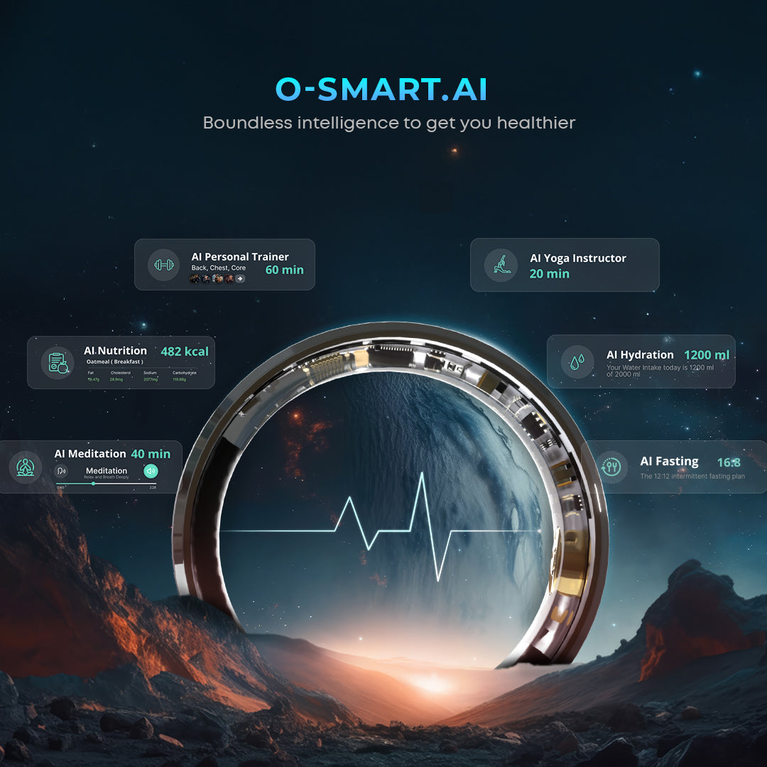 Osmart Smart Ring – Advanced SpO2, Heart Rate & HRV Monitoring + Cycle Prediction