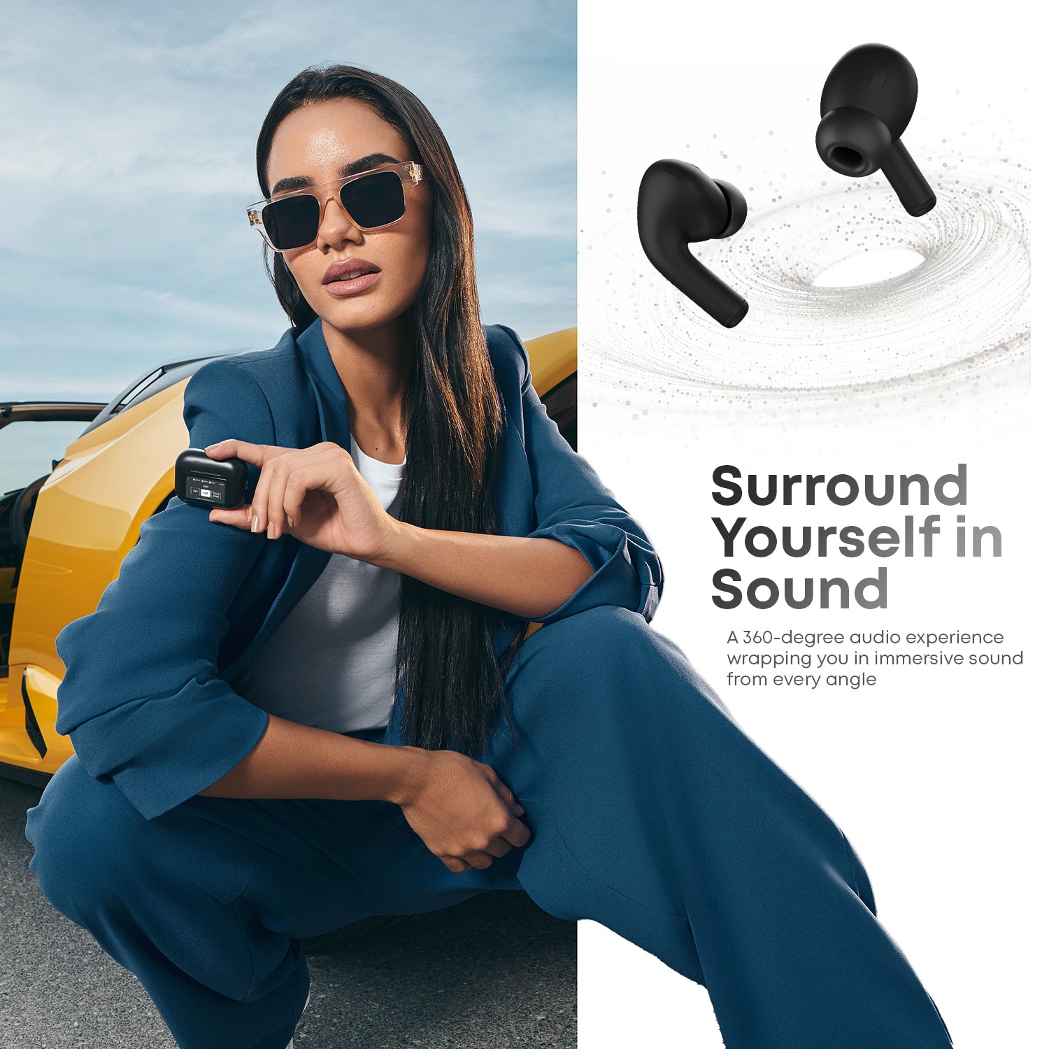 Atom One – Touchscreen ANC TWS with ENC Mic, BT 5.4 & 38H Battery (IPX5).